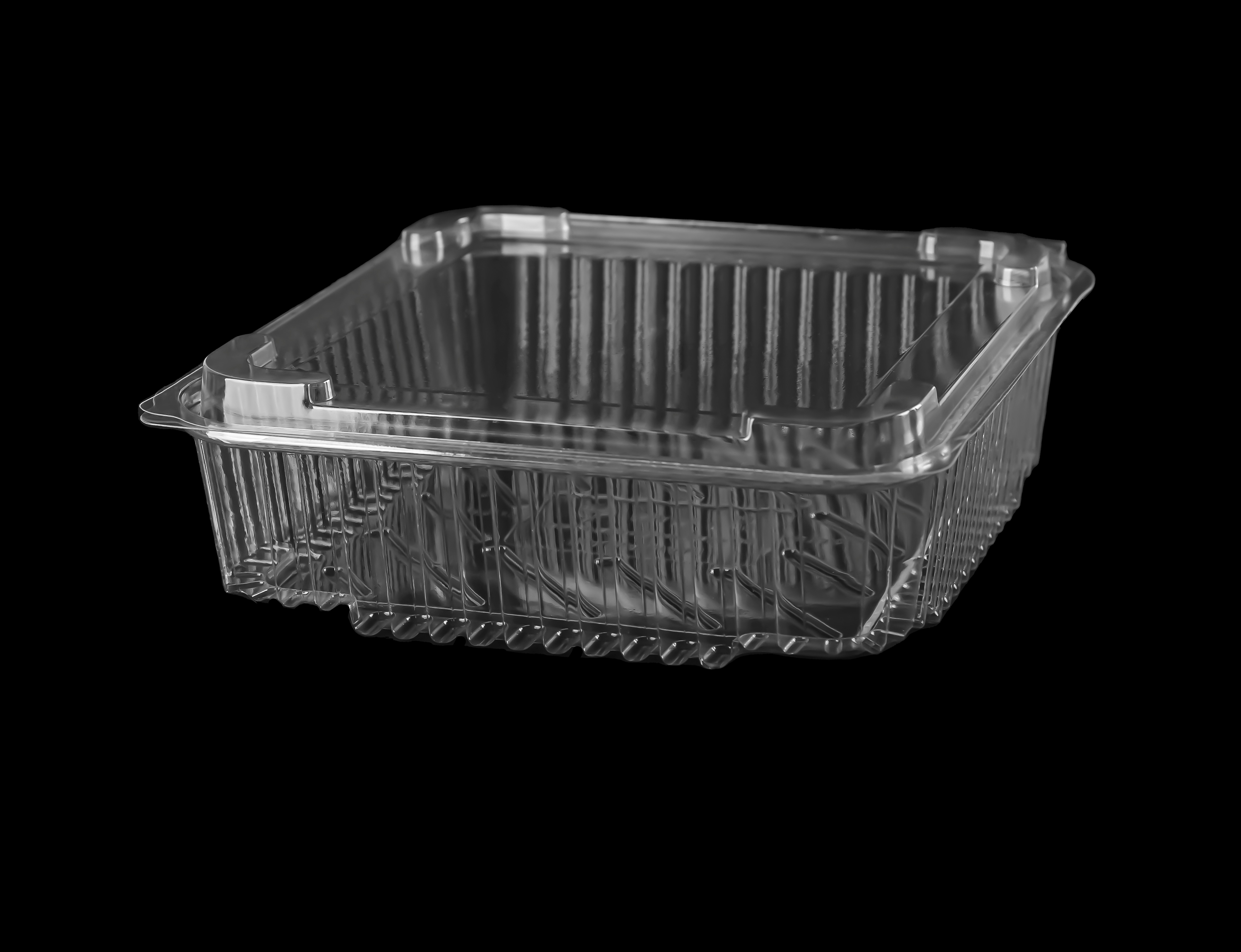 611  Hinged Lid Square Container (Flat)